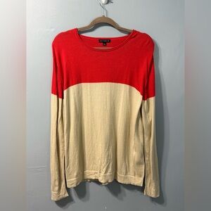 Devereux Collin Two Tone Cream and Red Men’s Long Sleeve Golf Sweater Size Large